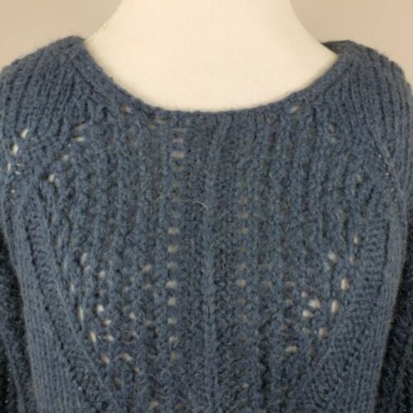 Soft Surroundings Women's Mohair Sweater Size PL Petite Large Chunky Knit Blue - Picture 2 of 10